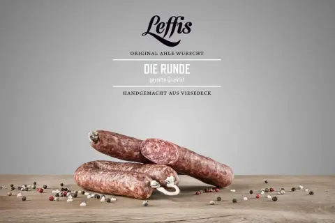 Leffis Ahle Wurscht: "Die Runde" gereifte Qualität, handgemacht aus Viesebeck. Was ist Ahle Wurscht? Eine traditionelle, luftgetrocknete Wurst.