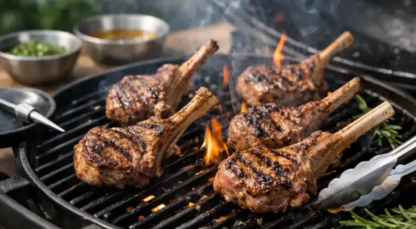 Saftige Lammkoteletts grillen, mit Grillstreifen und Rosmarin. Ein Fest für die Sinne!