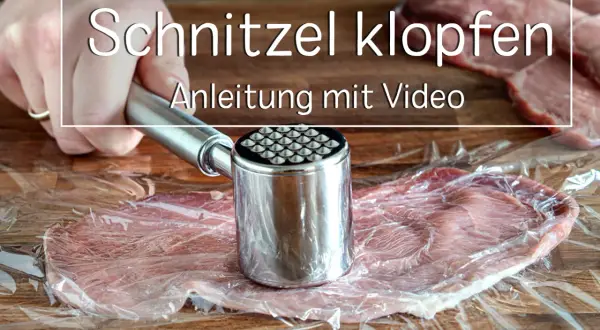 Fleischklopfer wird benutzt, um Schnitzel klopfen. Anleitung mit Video.