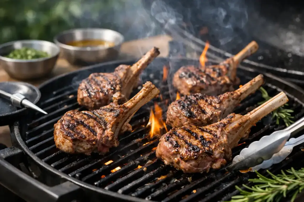 Saftige Lammkoteletts grillen, mit Grillstreifen und Rosmarin. Ein Fest für die Sinne!