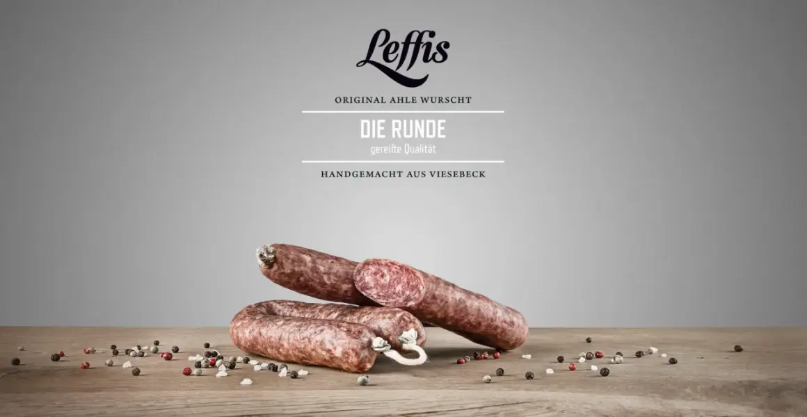 Leffis Ahle Wurscht: "Die Runde" gereifte Qualität, handgemacht aus Viesebeck. Was ist Ahle Wurscht? Eine traditionelle, luftgetrocknete Wurst.